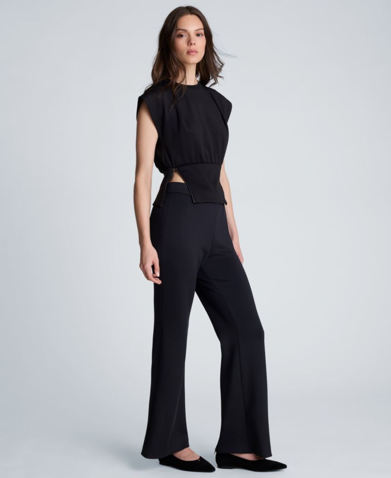 Women's High-Rise Zip-Back Flare Pants