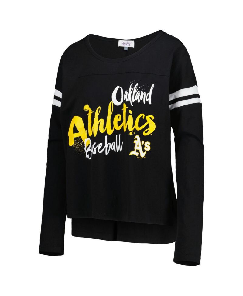 Women's Black Oakland Athletics Free Agent Long Sleeve T-shirt
