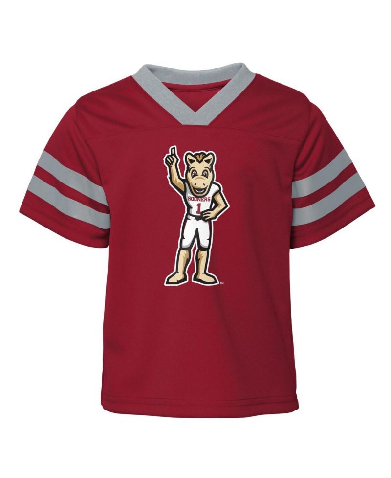 Baby Boys and Girls Crimson Oklahoma Sooners Two-Piece Red Zone Jersey and Pants Set