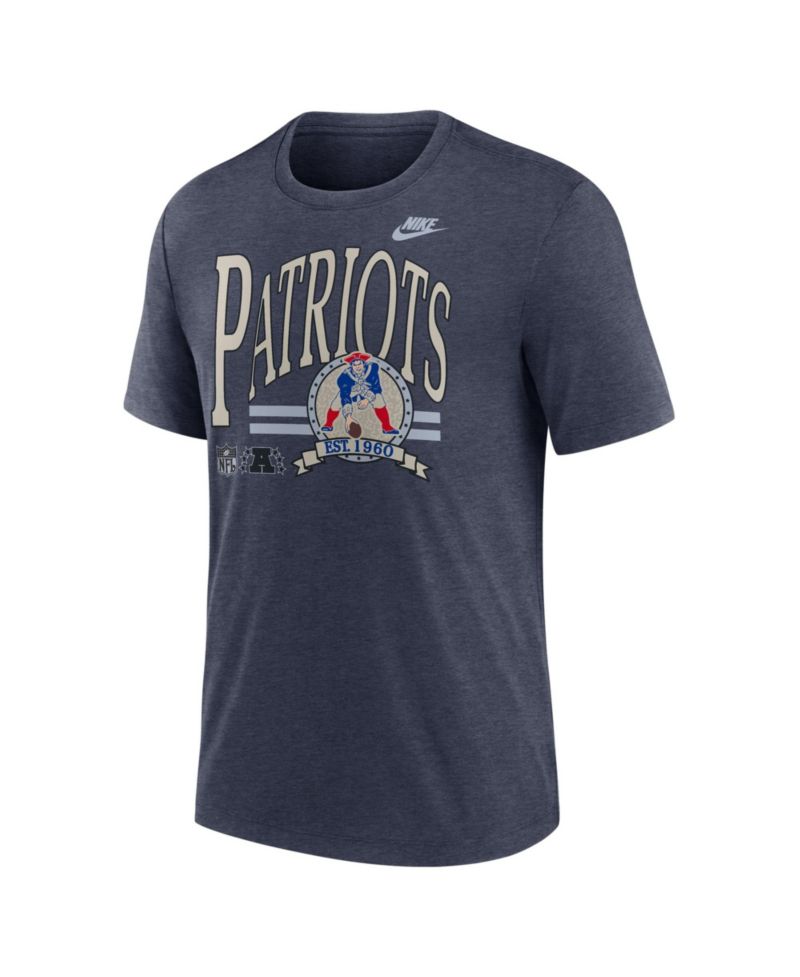 Men's New England Patriots Rewind Crewneck Tri-Blend T-Shirt
