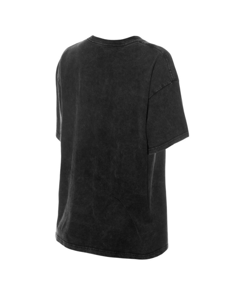 Women's Black Chicago Bulls Throwback Mineral Wash Oversized T-Shirt
