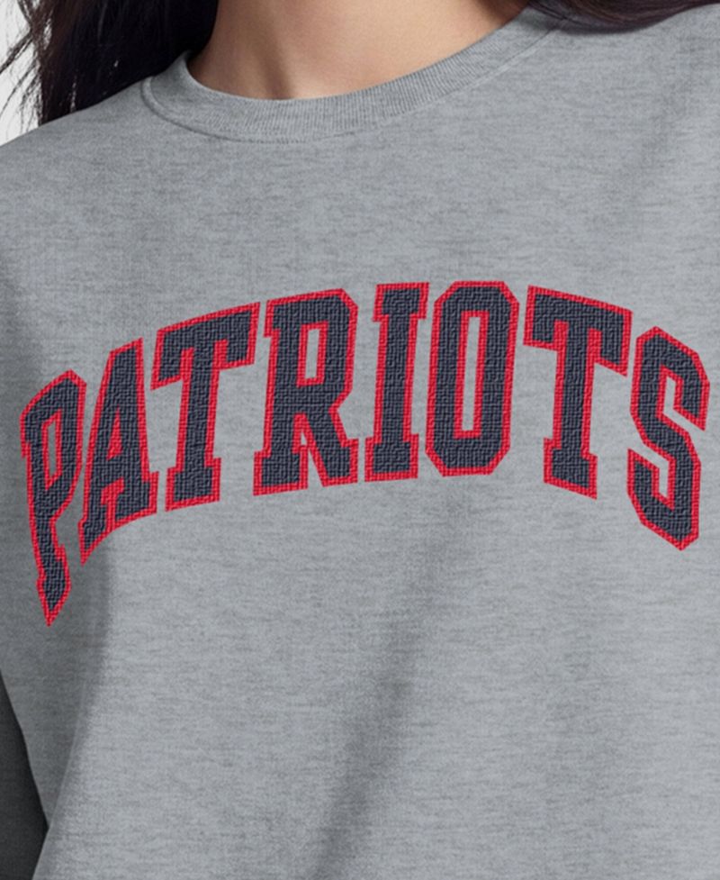 New England Patriots Women's Contrast Lined Sweatshirt - Heather Gray