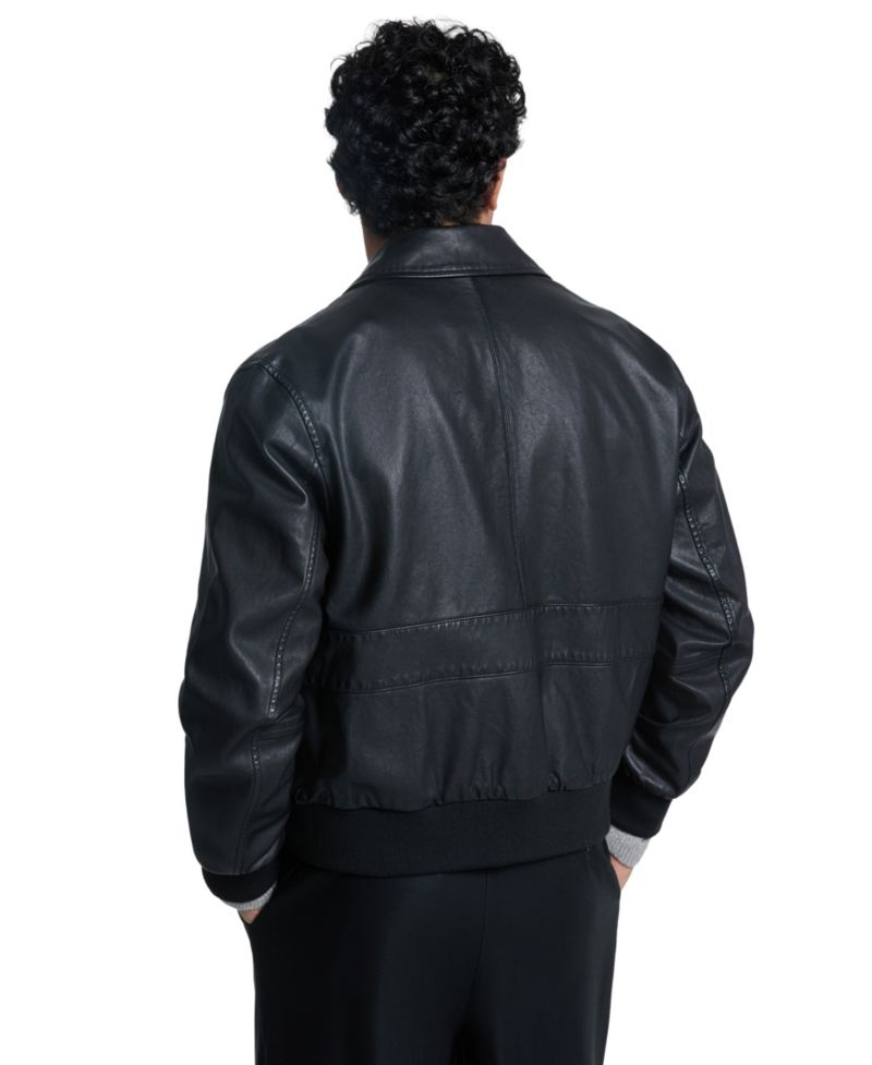 Men's Teddy Genuine Leather Bomber Jacket