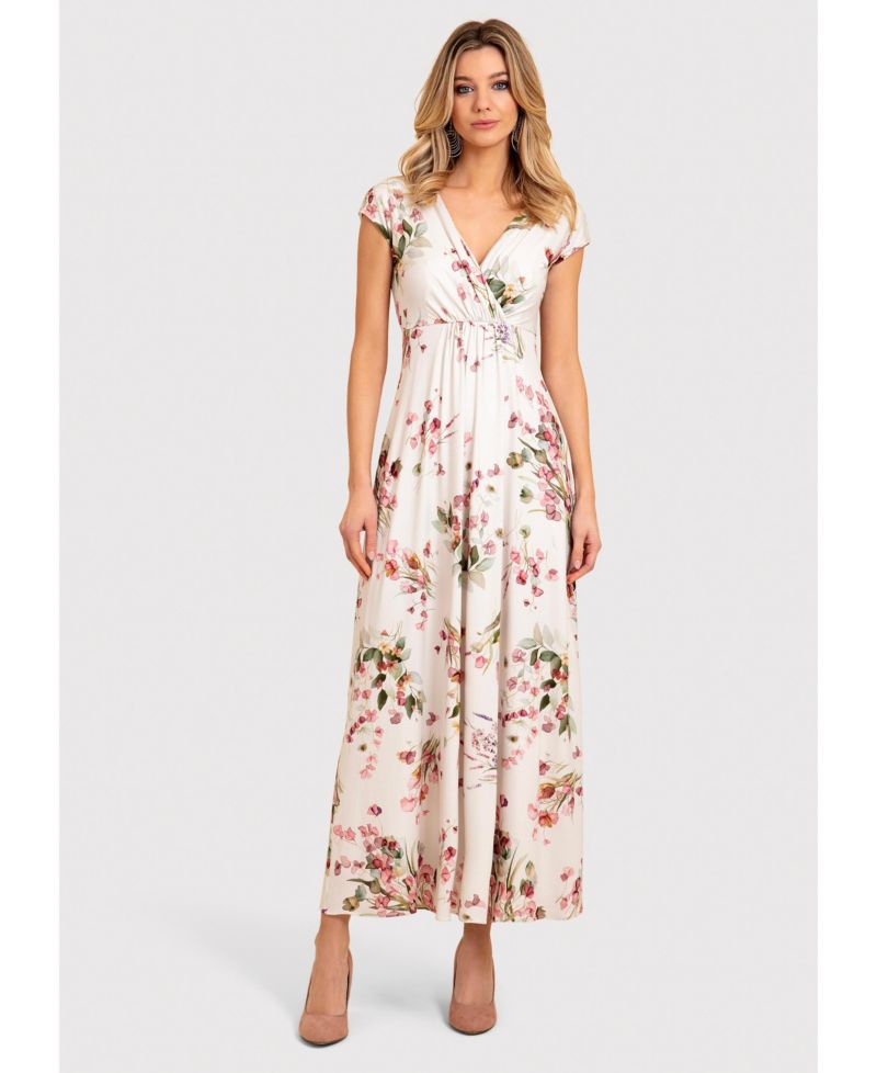 Women's Sophia V-Neck Short Sleeve Maxi Dress