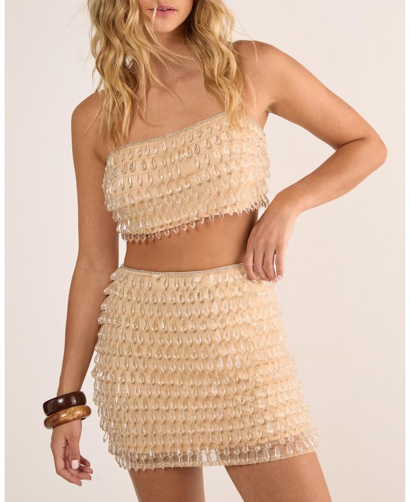 Women's Droplet Embellished Mini Skirt