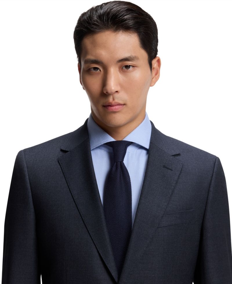 Men's Patterned Stretch Wool Two-Piece Slim-Fit Suit