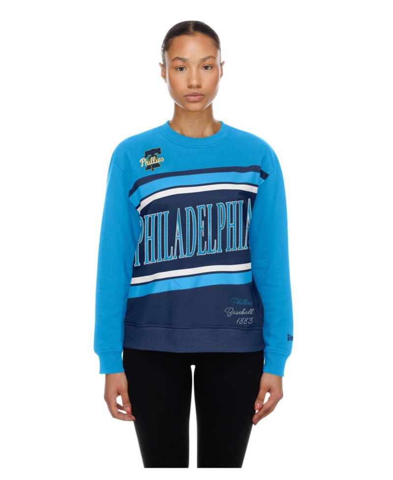 Women's Philadelphia Phillies Fleece Color Block Crewneck Sweatshirt