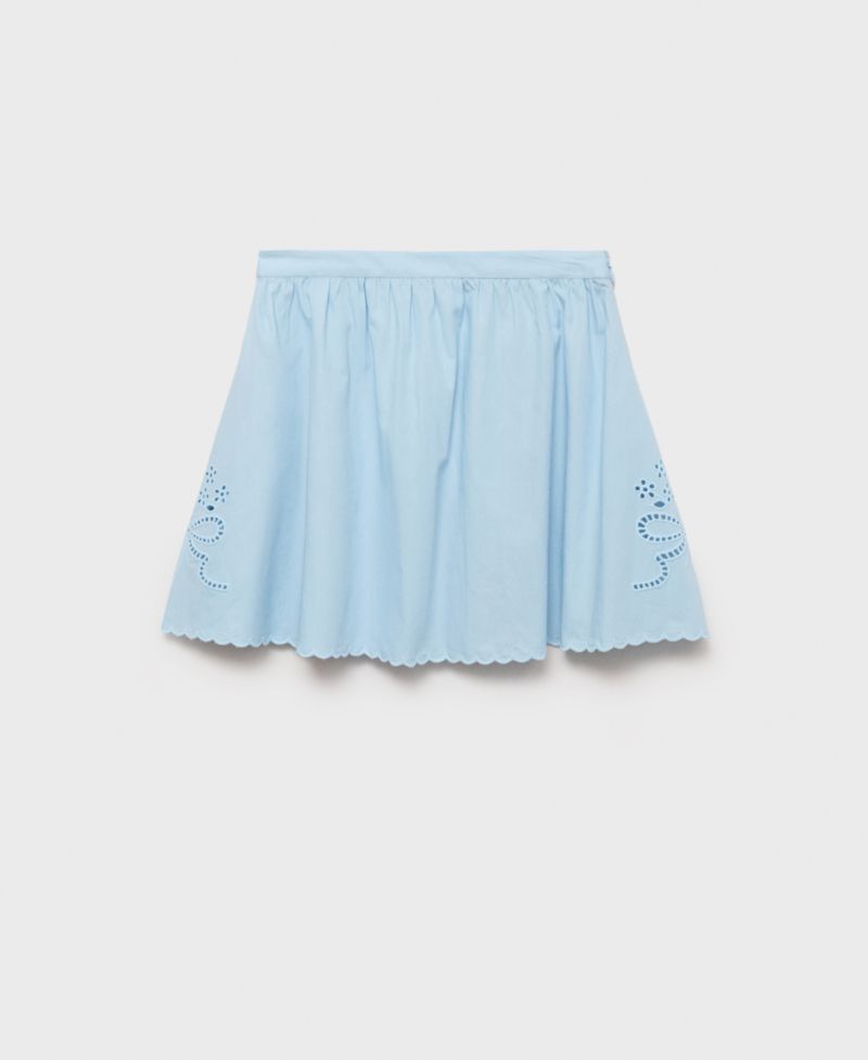 Women's Scalloped Hem Embroidered Skirt
