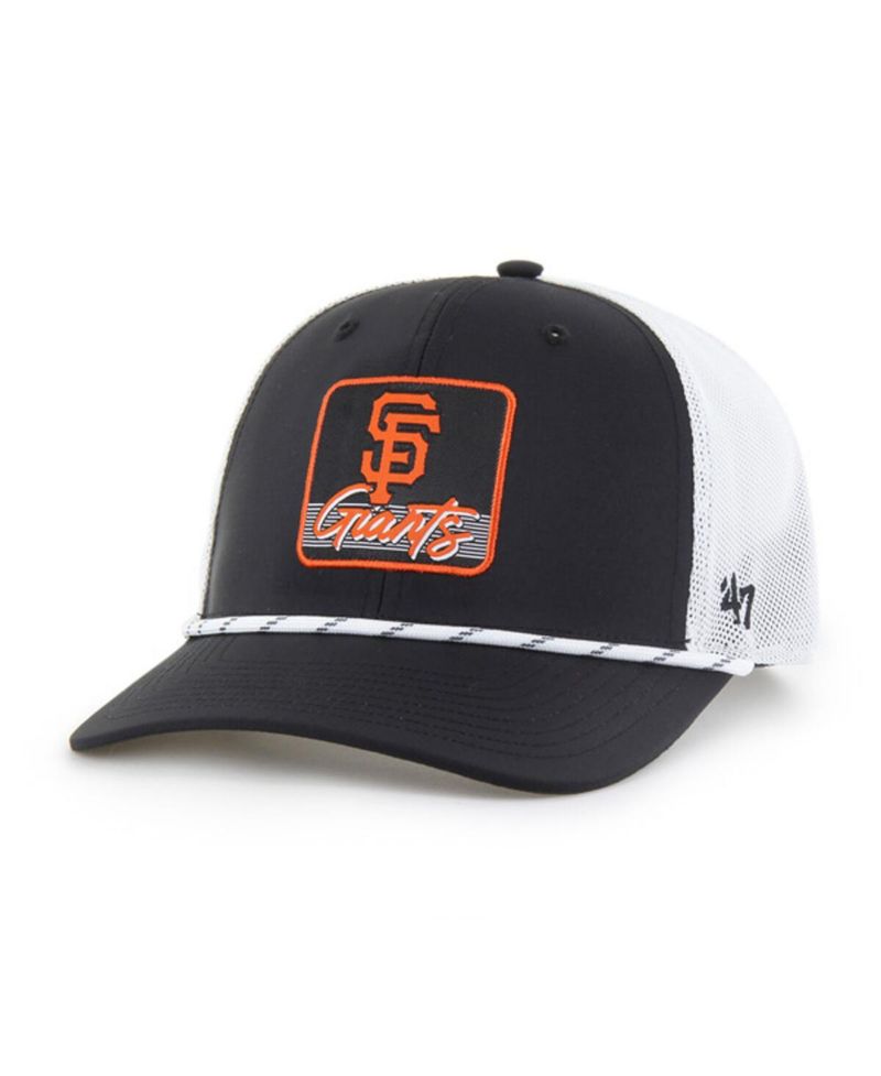 Men's Black/White San Francisco Giants Scratch Adjustable Trucker Hat