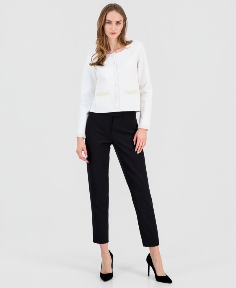 Women's Embellished Pearl-Trim Cardigan