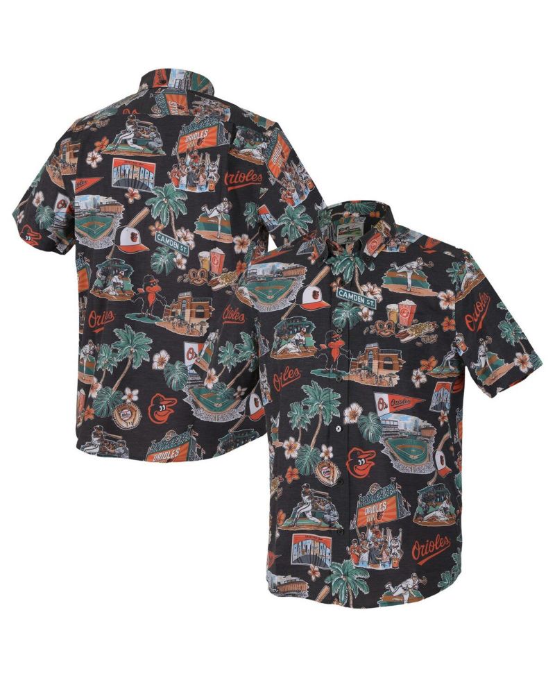 Men's Black Baltimore Orioles Scenic Tri-Blend Button-Down Shirt