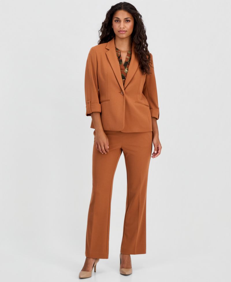 Petite Pull-On Straight-Leg Pants