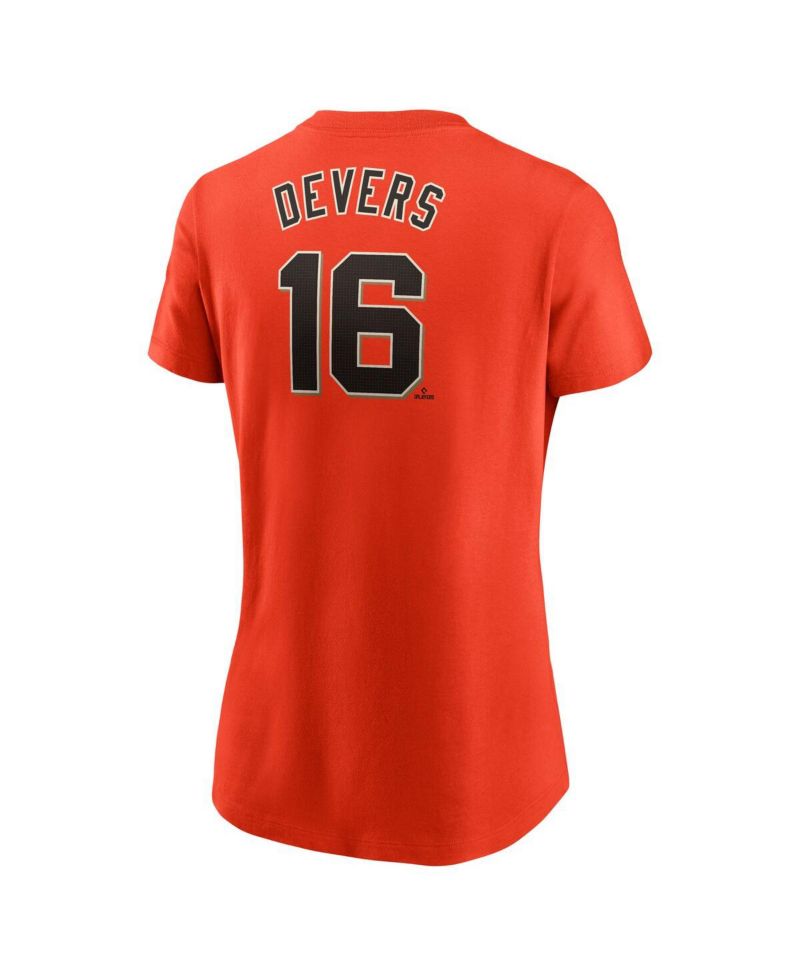 Women's Rafael Devers Orange San Francisco Giants Name & Number T-Shirt