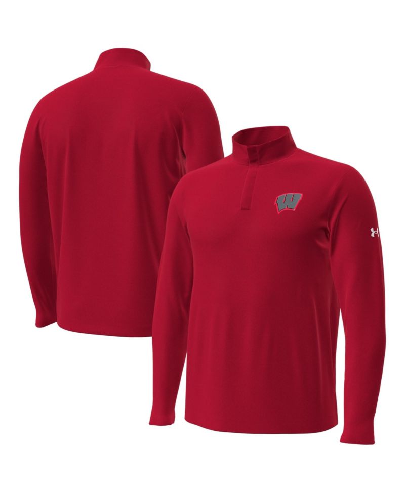 Men's Red Wisconsin Badgers 2026 Lambeau Field Collection Playoff Performance Quarter-Zip Top