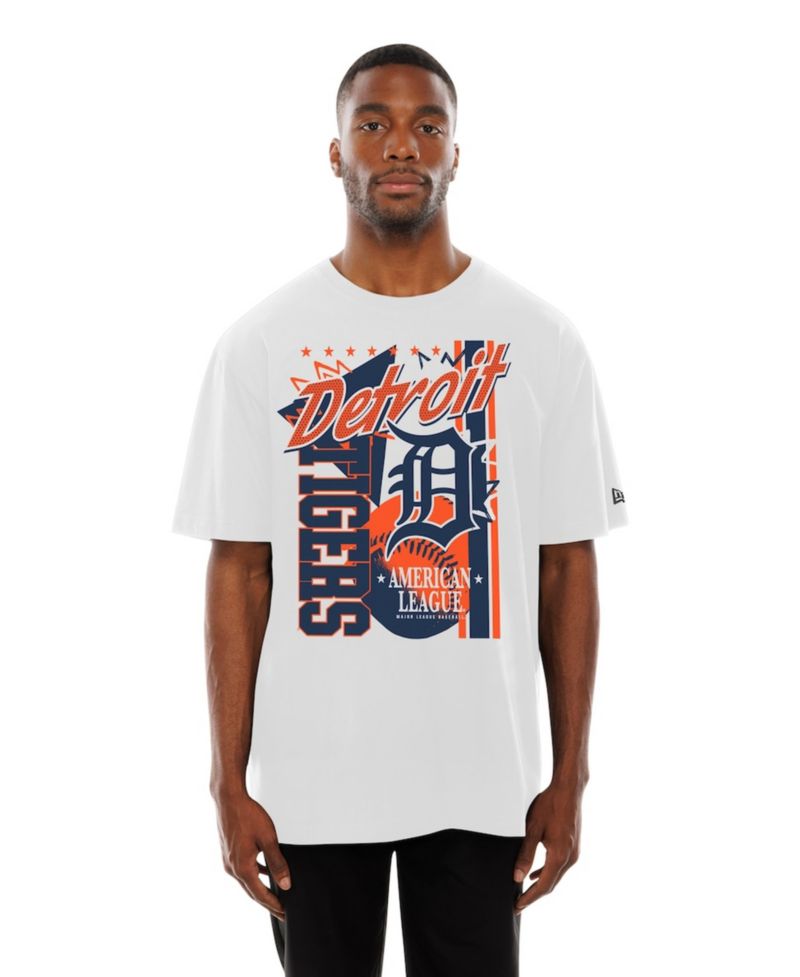 Men's White Detroit Tigers Big Graphic Domestic T-Shirt