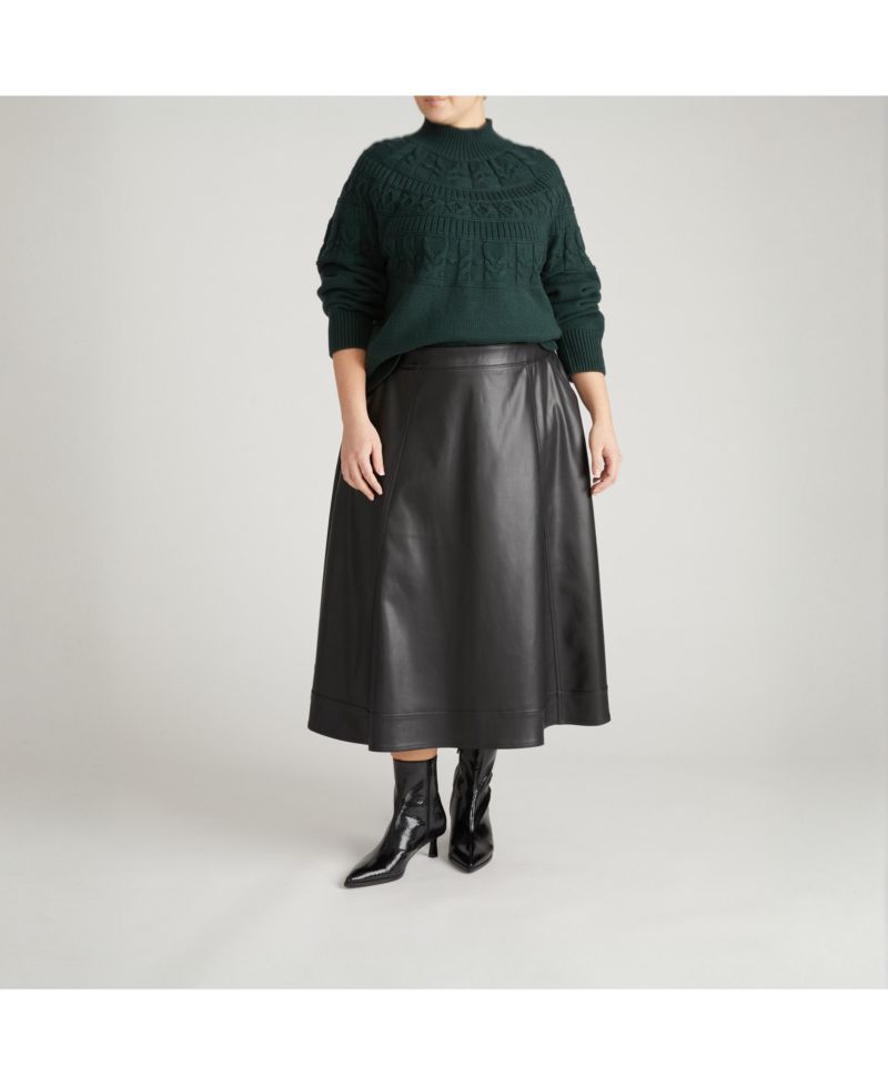 Plus Size Charlotte Faux Leather Skirt