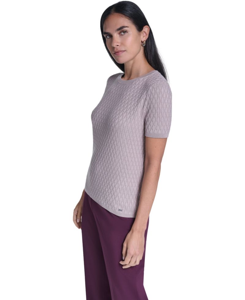 Women's Textured Lightweight Crewneck Pullover Sweater