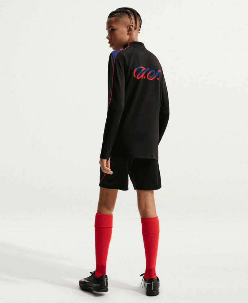 Big Boys and Girls Black USMNT 2026 Strike Dri-FIT Long Sleeve Quarter-Zip Drill Top