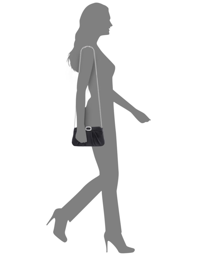 Amy Crystal Buckle Ornament Zip-Top Small Clutch Handbag