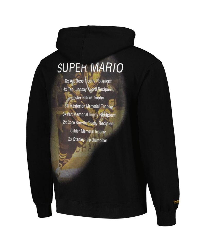 Men's Mario Lemieux Black Pittsburgh Penguins Premium Name & Number Fleece Pullover Sweatshirt