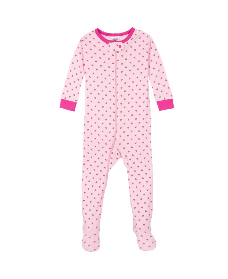 Baby Girls 4-Pack Snug Fit Footed Cotton Pajamas, Unicorns and Cats, 24 Months