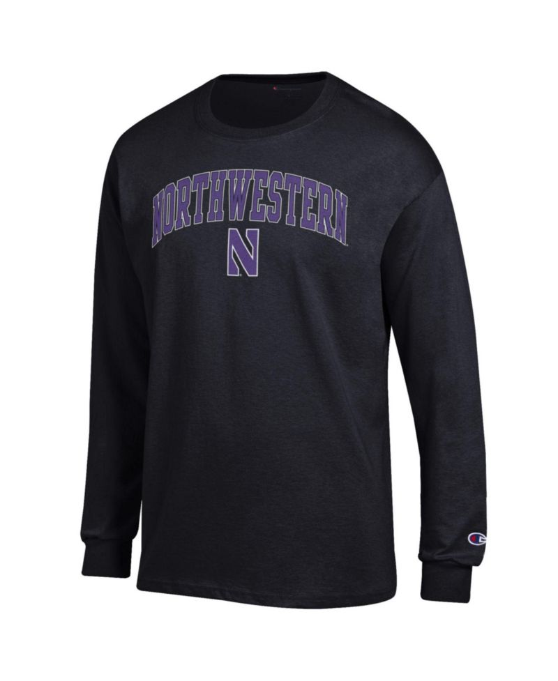 Men's Black Northwestern Wildcats Arch Over Logo Long Sleeve T-Shirt