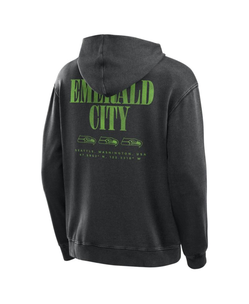 Men's Black Seattle Seahawks Relaxed Intense Rivalry French Terry Hoodie