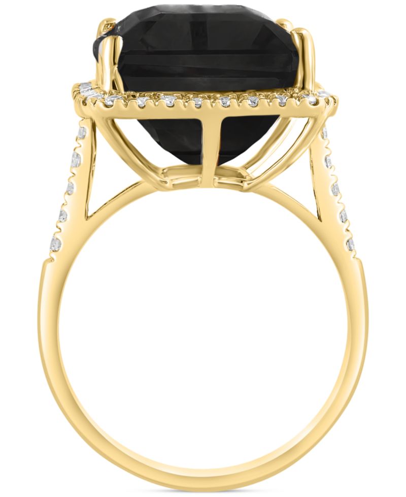 EFFY® Amethyst (10-3/4 ct. t.w.) & Diamond (3/8 ct. t.w.) Halo Ring in 14k Gold (Also available in Citrine, Green Quartz & Black Onyx)