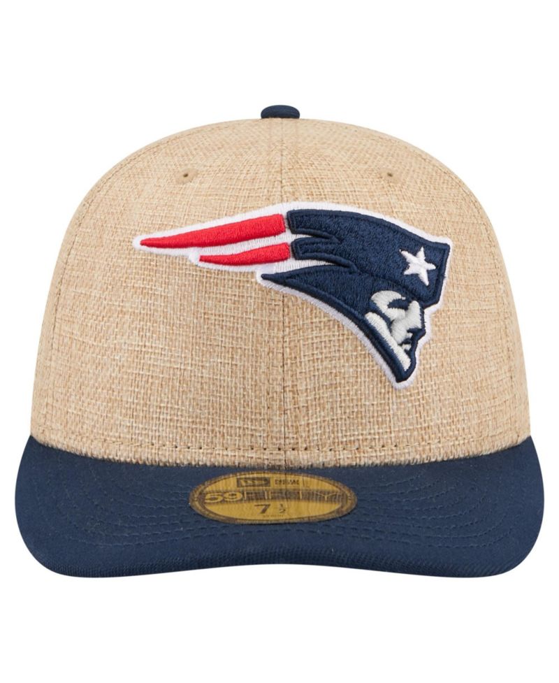 Men's Natural/Navy New England Patriots Pre-Curved Twine 59FIFTY Fitted Hat