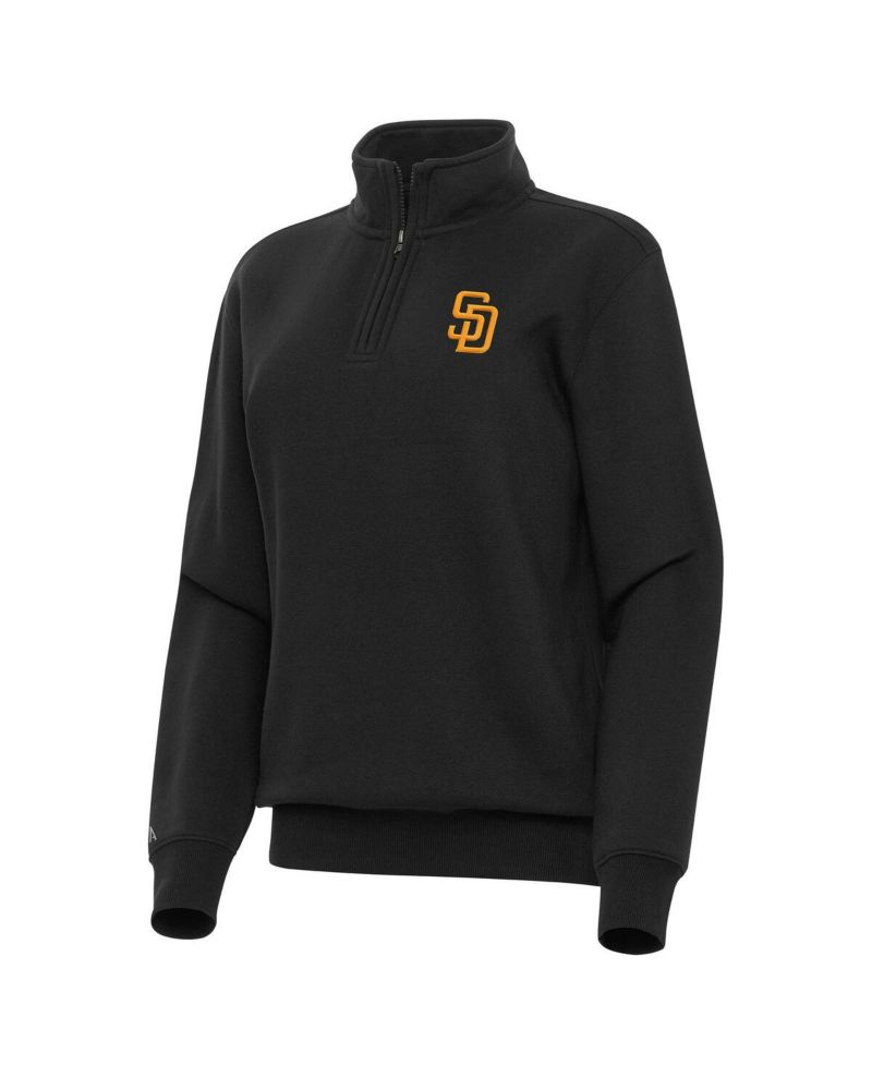 Women's Black San Diego Padres Victory Quarter-Zip Sweatshirt
