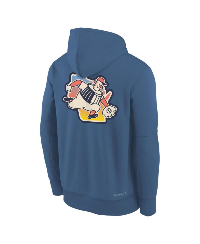 Big Boys and Girls Blue Milwaukee Brewers 2026 City Connect Authentic Collection Therma-FIT Hoodie