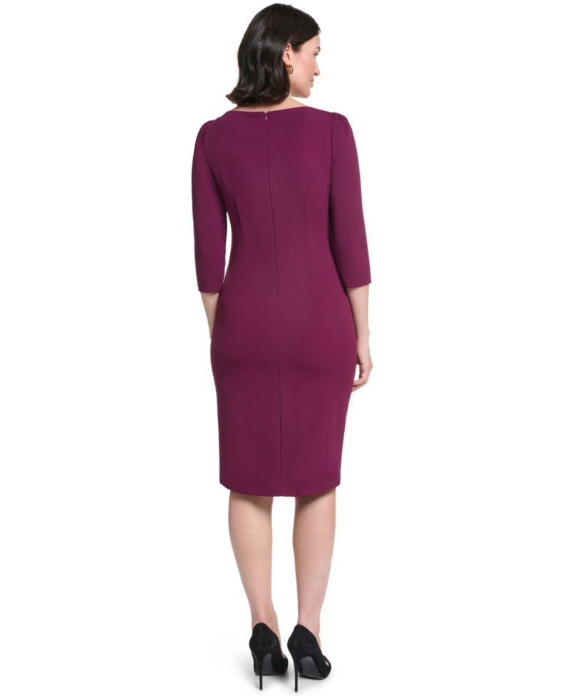 Petite Boat Neck Sheath Dress