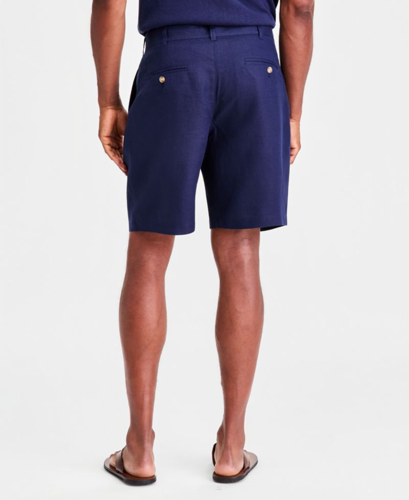Men's Linen Pleated Shorts