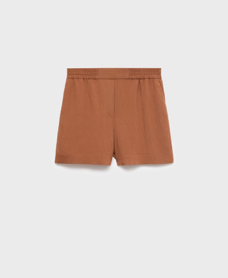 Women's Contrasting Trim Textured Shorts