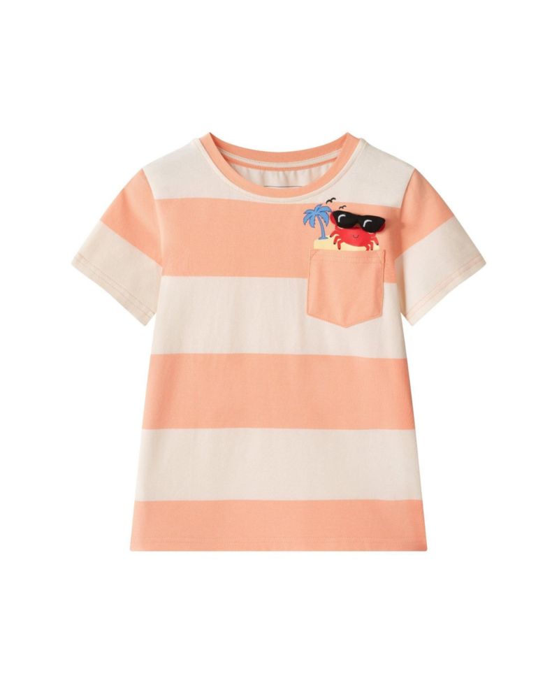 Toddler Boys Toddler/Child Striped Crab Graphic Pocket Tee Set