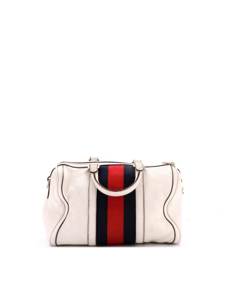 Medium Vintage Web Boston Bag Leather