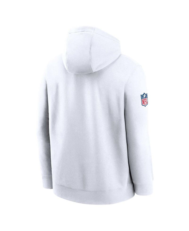 Men's White Cleveland Browns 2023 Sideline Club Alternate Tri-Blend Pullover Hoodie