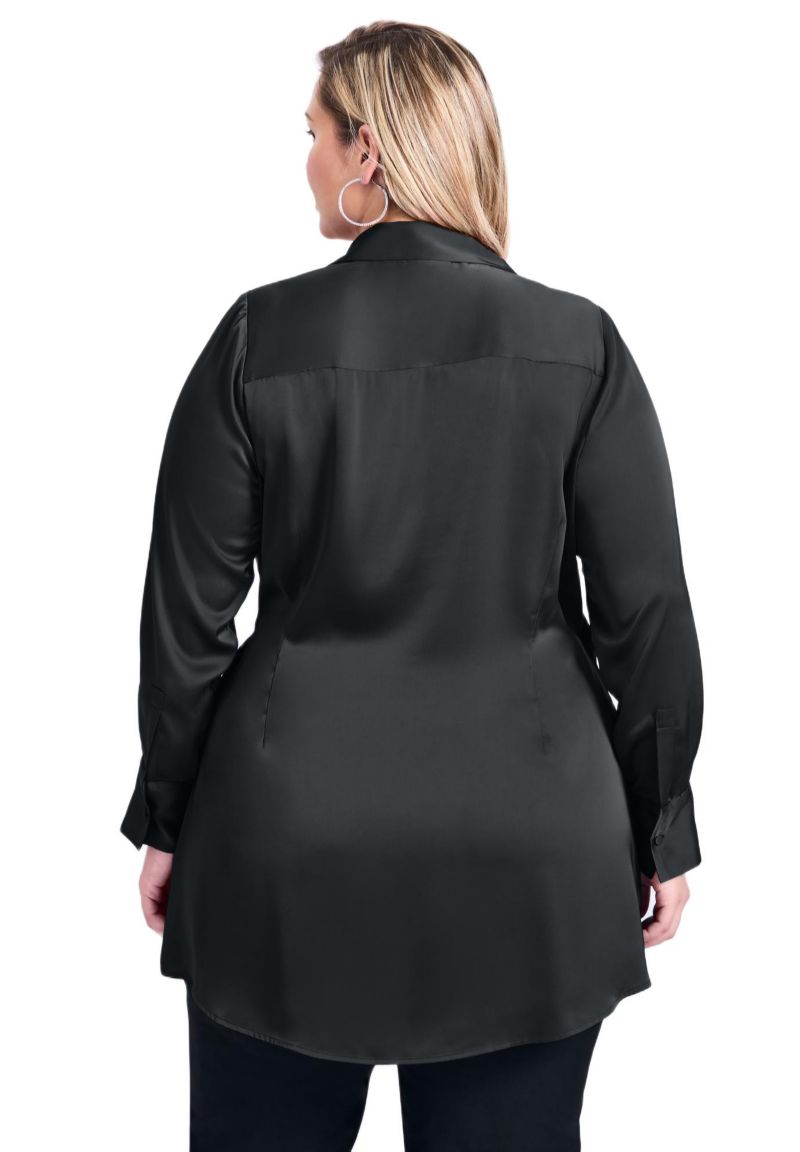 Women's Plus Size Goldi Satin Wrap Blouse