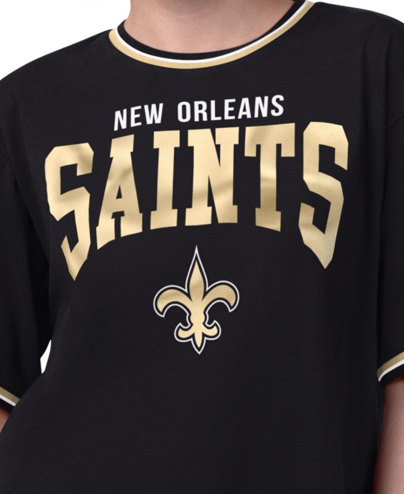 Women's Black New Orleans Saints Ace Cropped T-Shirt