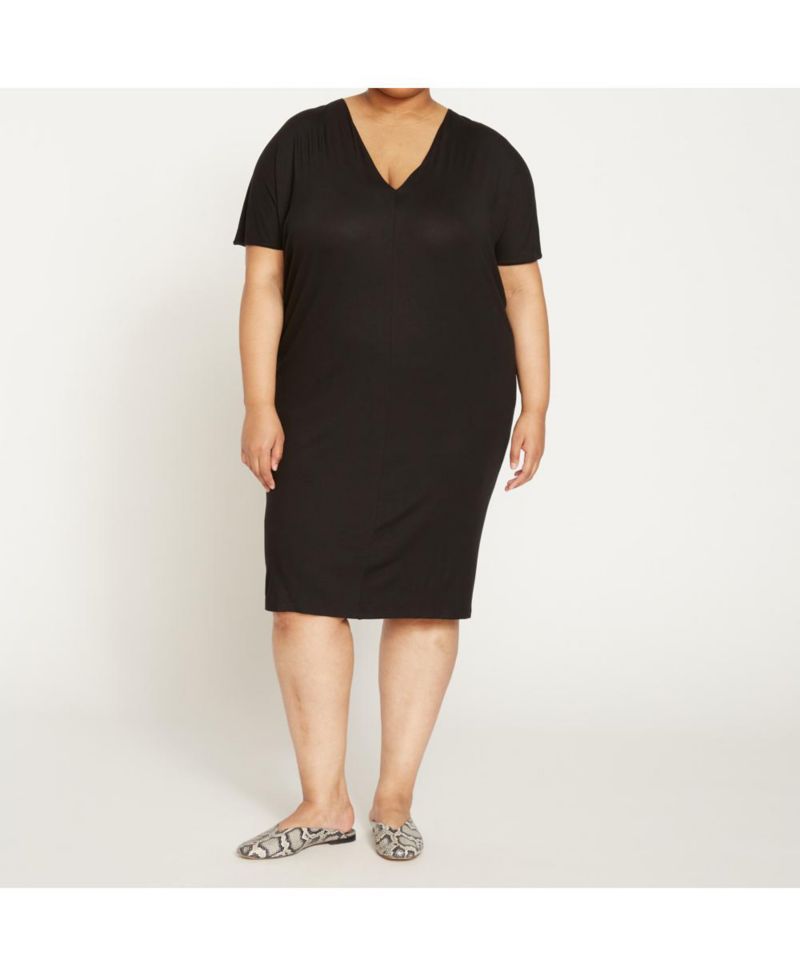 Plus Size Teresa Liquid Jersey V-Neck Dress