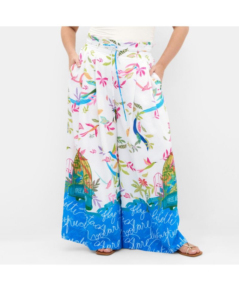 Women's Plus Size Free Spirit Print Wide Leg Pant