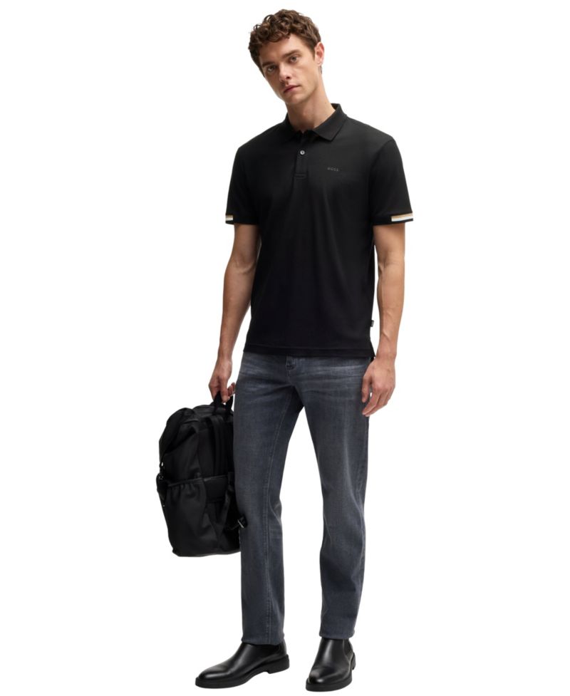 Men's Regular-Fit Rubberized Logo Polo Shirt