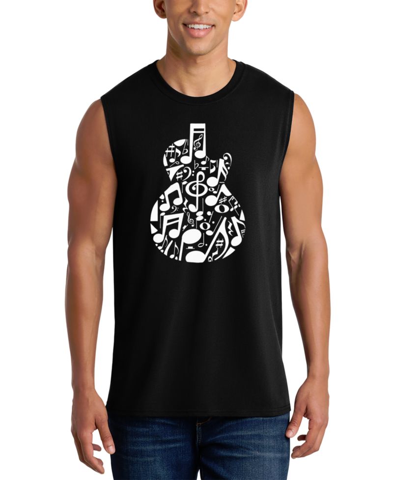 Men's Music Notes Word Art Graphic Tank Top