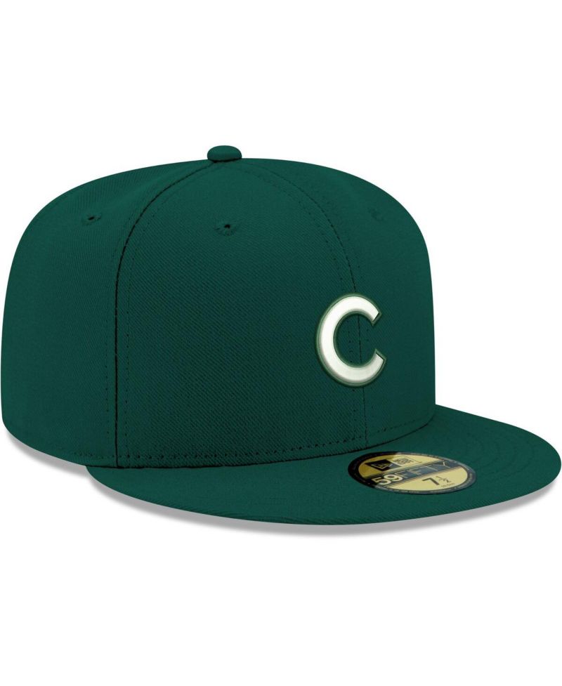 Men's Green Chicago Cubs White Logo 59FIFTY Fitted Hat