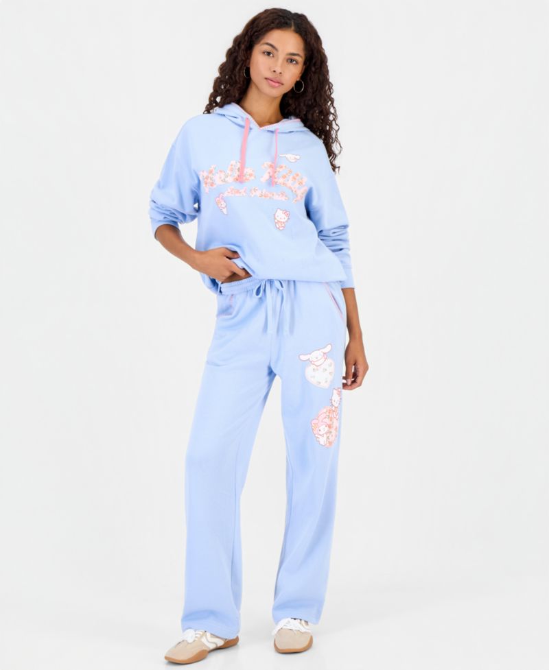Juniors' HK And Friends Wide-Leg Drawstring Sweatpants