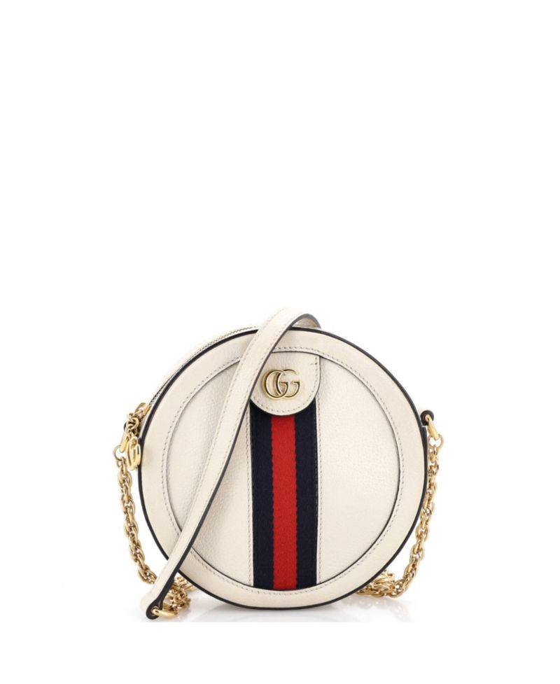Mini Ophidia Round Shoulder Bag Leather
