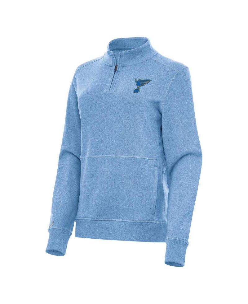 Women's Heather Blue St. Louis Blues Crush Quarter-Zip Pullover