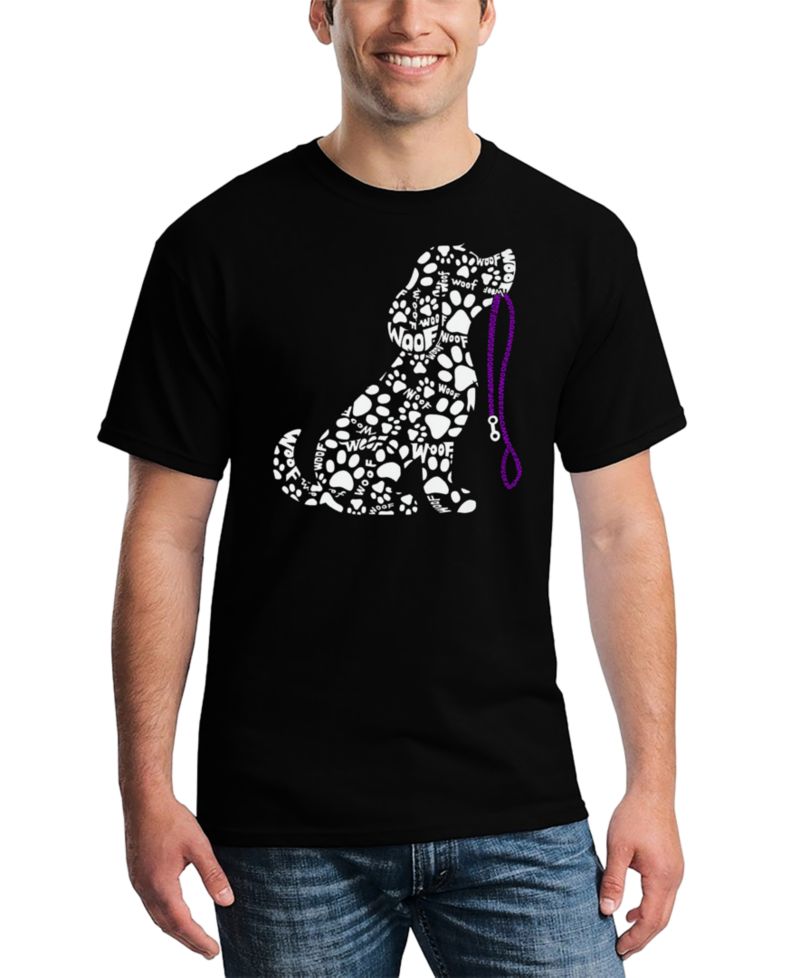 Men's Dog Leash Word Art T-Shirt