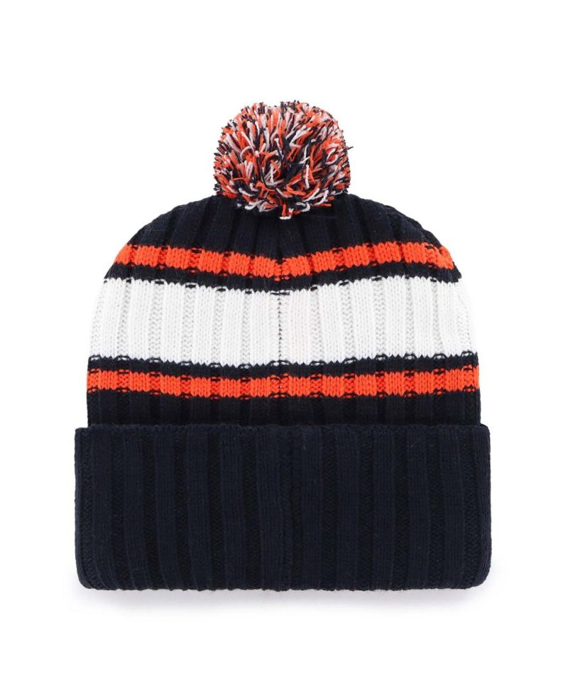 Men's Navy Detroit Tigers Plateau Cuffed Knit Hat with Pom