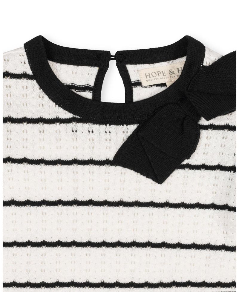 Little Girls (6 - 12) Organic Bow Detail Pointelle Sweater Dress